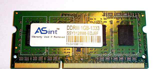 SO-dimm DDR3 1Gb-1333 Asint