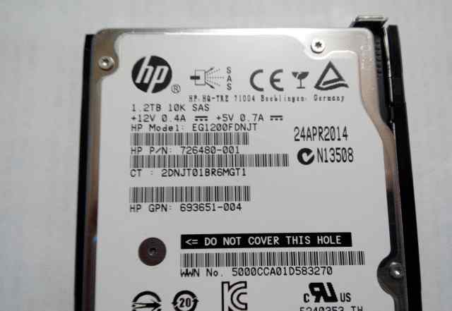 HP HDD 1.2TB 10K 6Gb/s SAS SFF EG1200fdnjt
