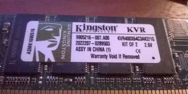 4 планки Kingston KVR400X64C3AK4/1G 1Gb DDR4
