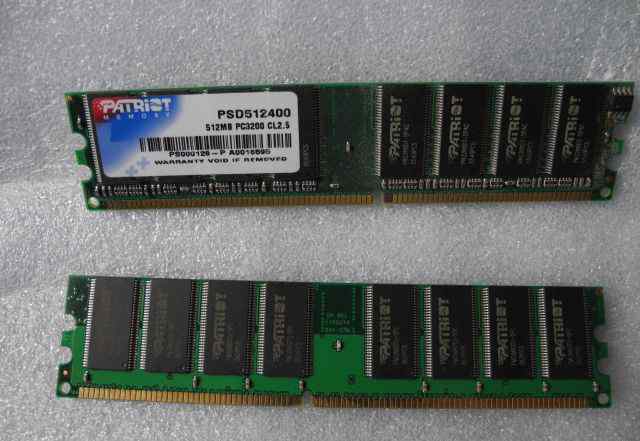 DDR 512 Mb PC3200 Patriot (2 шт 1 GB)