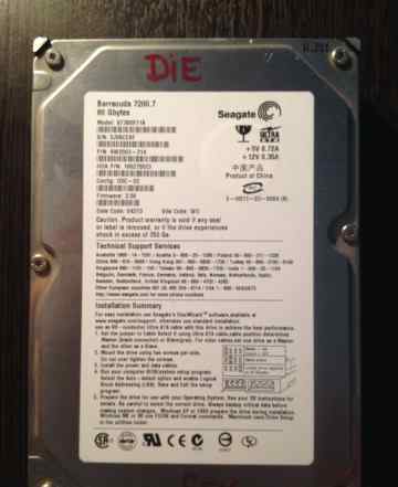 Битый. Жесткий диск IDE 80Gb Seagate ST380011A
