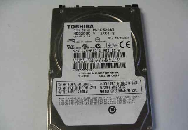 Жёстский диск toshiba mк 1032 GSX 100GB
