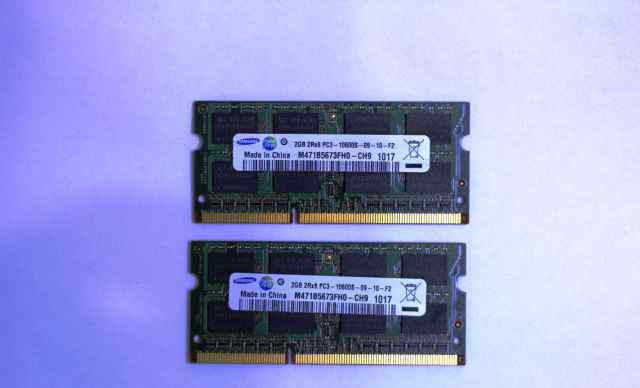 Оперативная память для ноутбука DDR3 2 GB 2шт