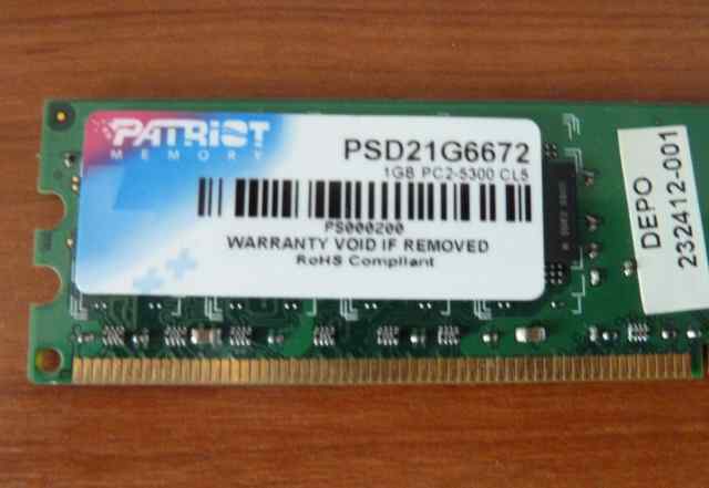 Patriot DDR2 667Мгц PC2-5300 1Gb CL5 1шт