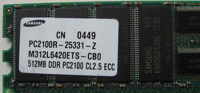 Dimm DDR ECC REG 512Mb Samsung PC2100