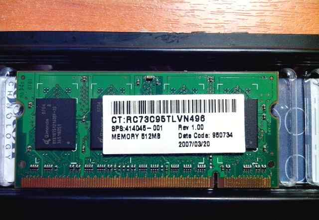 Оперативка 1x512Mb 2Rx16 PC2-5300S-555-12-A0 DDR2