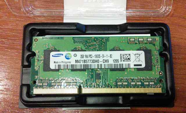 Память для ноутбука, Samsung 1Rx8 PC3-1600S 2Gb