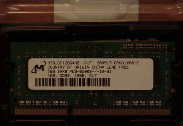 Память 1GB sodimm DDR3-1066 на лаптоп / ноутбук