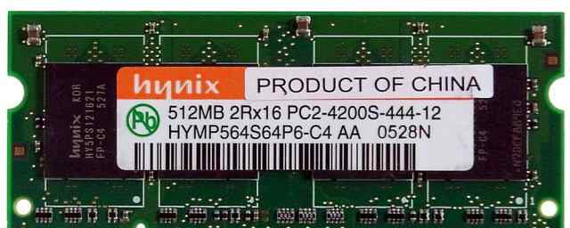 Hynix 512MB DDR2 2Rx16 sodimm hymp564S64P6-C4 AA P