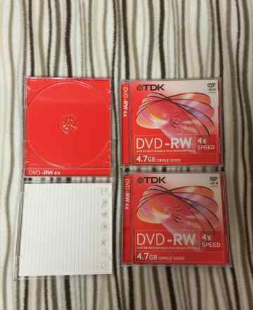 Диски TDK DVD-RW 4.7Gb 4x Cake Box + бонус. Новые