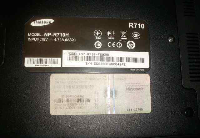 Samsung NP-R710-FS02RU Ноутбук неисправный + блок
