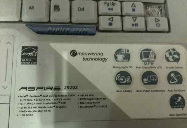 Продаю ноутбук Acer Aspire 2920Z