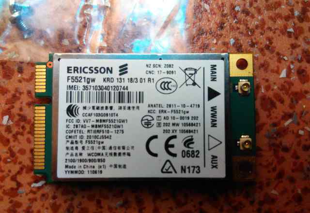  3G/GPS/hspa+ Mini PCI Express Card - 21Mbps