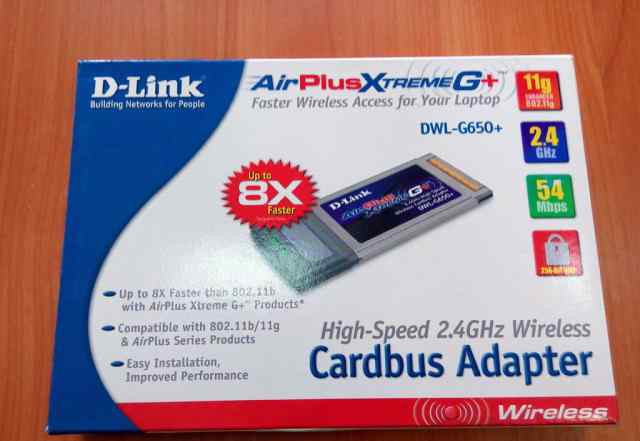Адаптер Dlink DWL-G650+ 802.11g Wireless LAN CardB