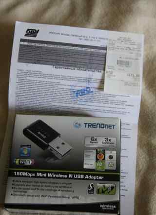 Беспроводной N USB адаптер150 Мб/с Новый TEW-648UB