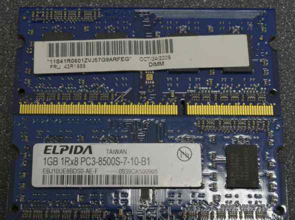 DDR3 sodimm 1GB, 1Rx8 PC3-8500S-7-10-B1