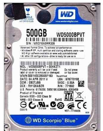 Western Digital WD5000bpvt жесткий диск для ноутбу