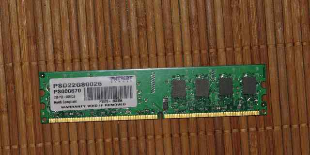 Модуль памяти dimm DDR2, 2гб, Patriot PSD22G80026