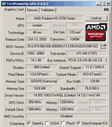 Видеокарта HIS Radeon HD5770 1GB (128bit) gddr5