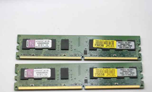 DDR2 2 модуля по 2 гигабайта (Kingston KVR)