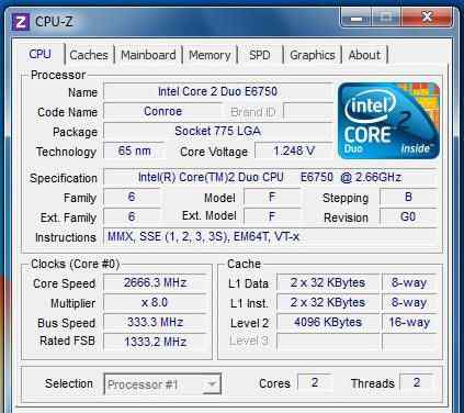 Intel Core 2 Duo E6750 (2.66GHz, 4Mb, 1333MHz)
