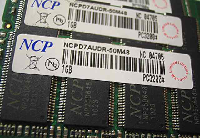 Оперативная память PC3200 NCP ncpd7audr-50M48 1Gb