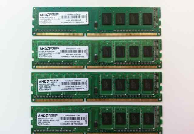 Оперативная память AMD DDR3 1600MHz 4 x 8gb 32gb