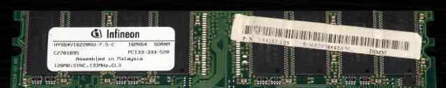 Infineon sdram, 128 MB, PC-133, 133 мгц